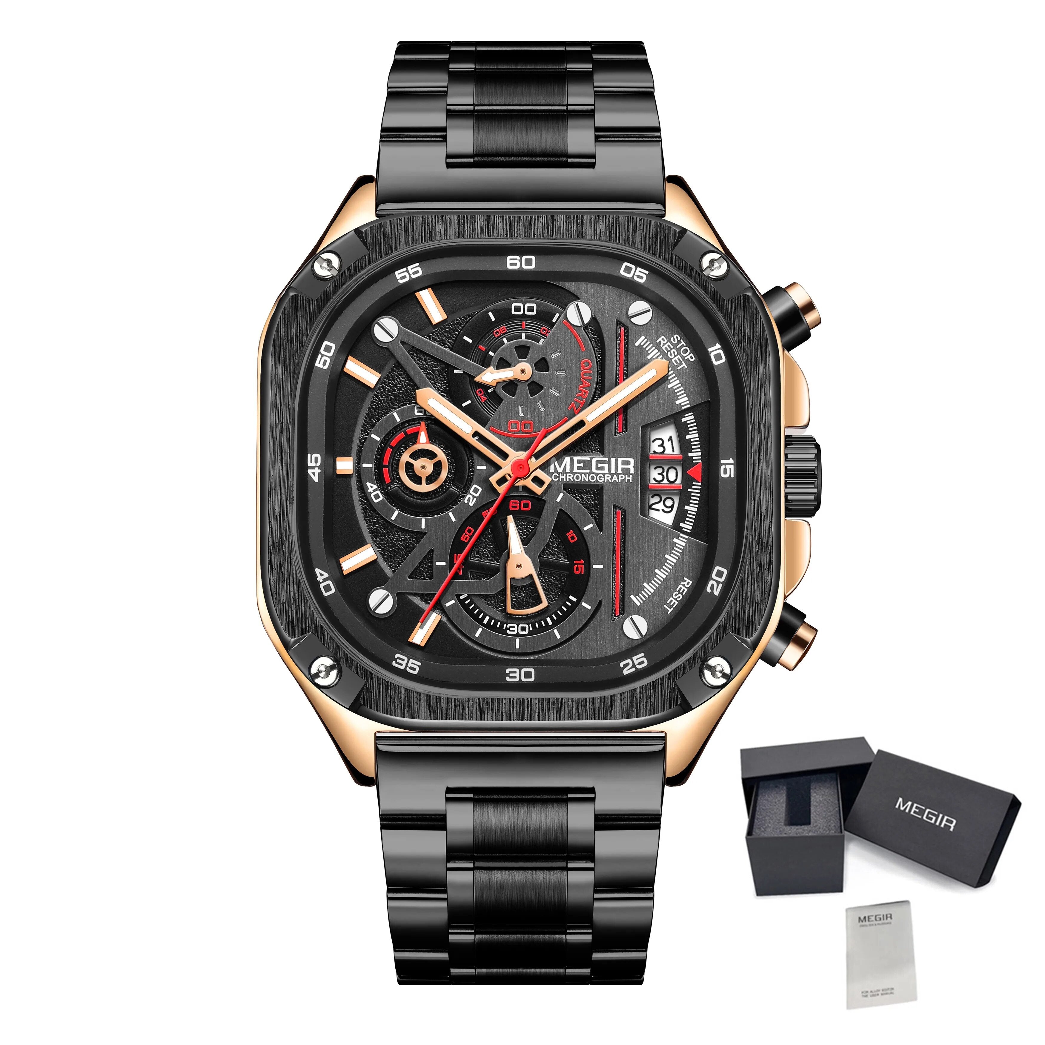 MEGIR Men’s Sports & Military Watch – Luxury Casual Waterproof Chronograph