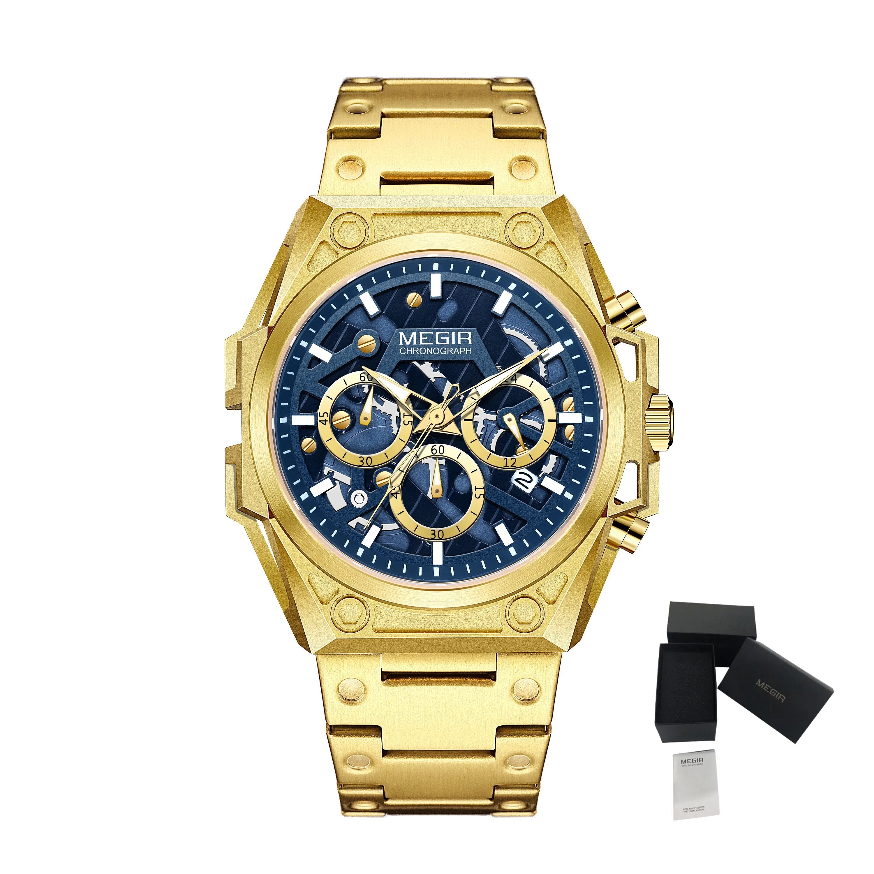 MEGIR Men's Watches Waterproof Sports Wristwatches Quartz Military Chronograph Luminous Male Clock Calendar Relogio Masculino 4220