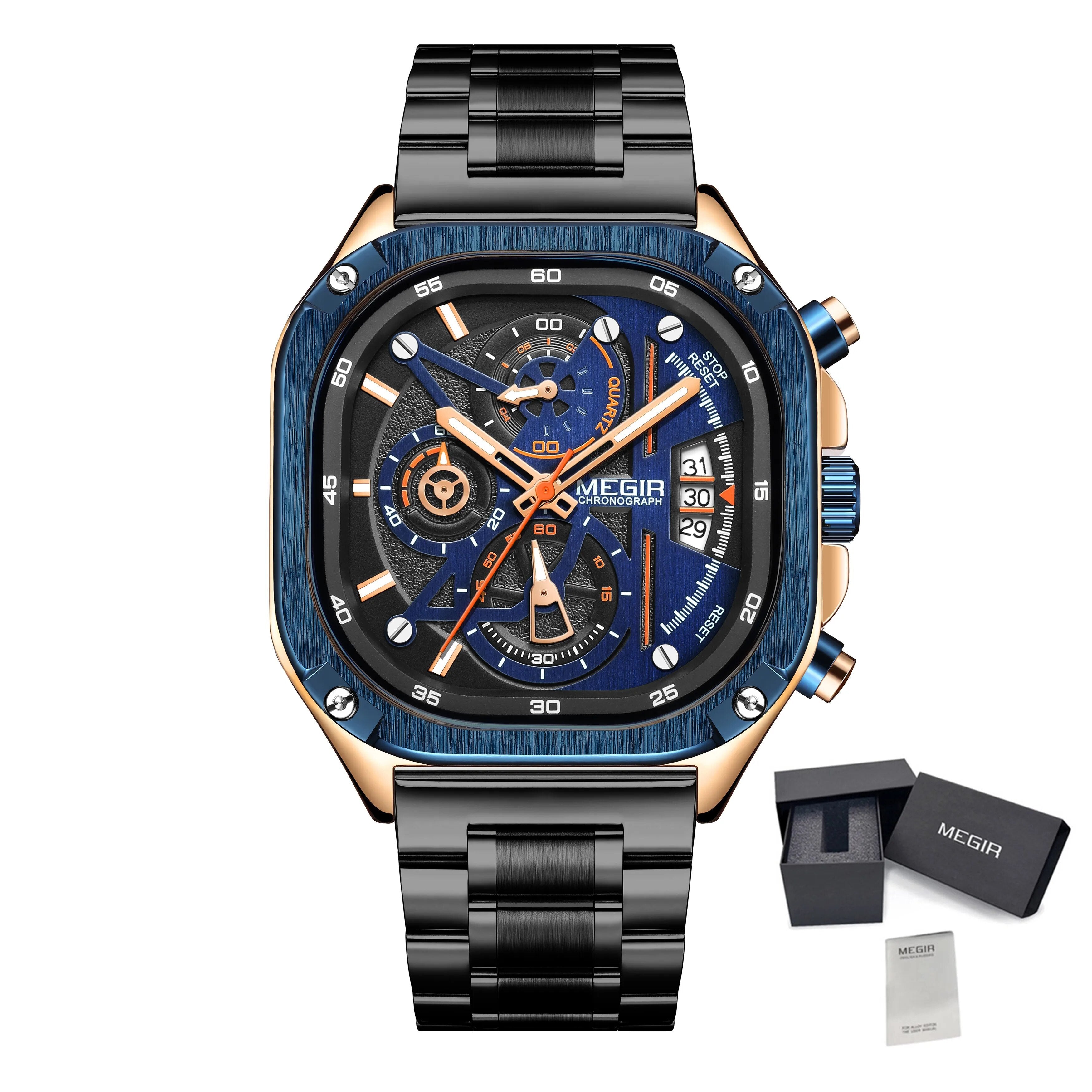MEGIR Men’s Sports & Military Watch – Luxury Casual Waterproof Chronograph