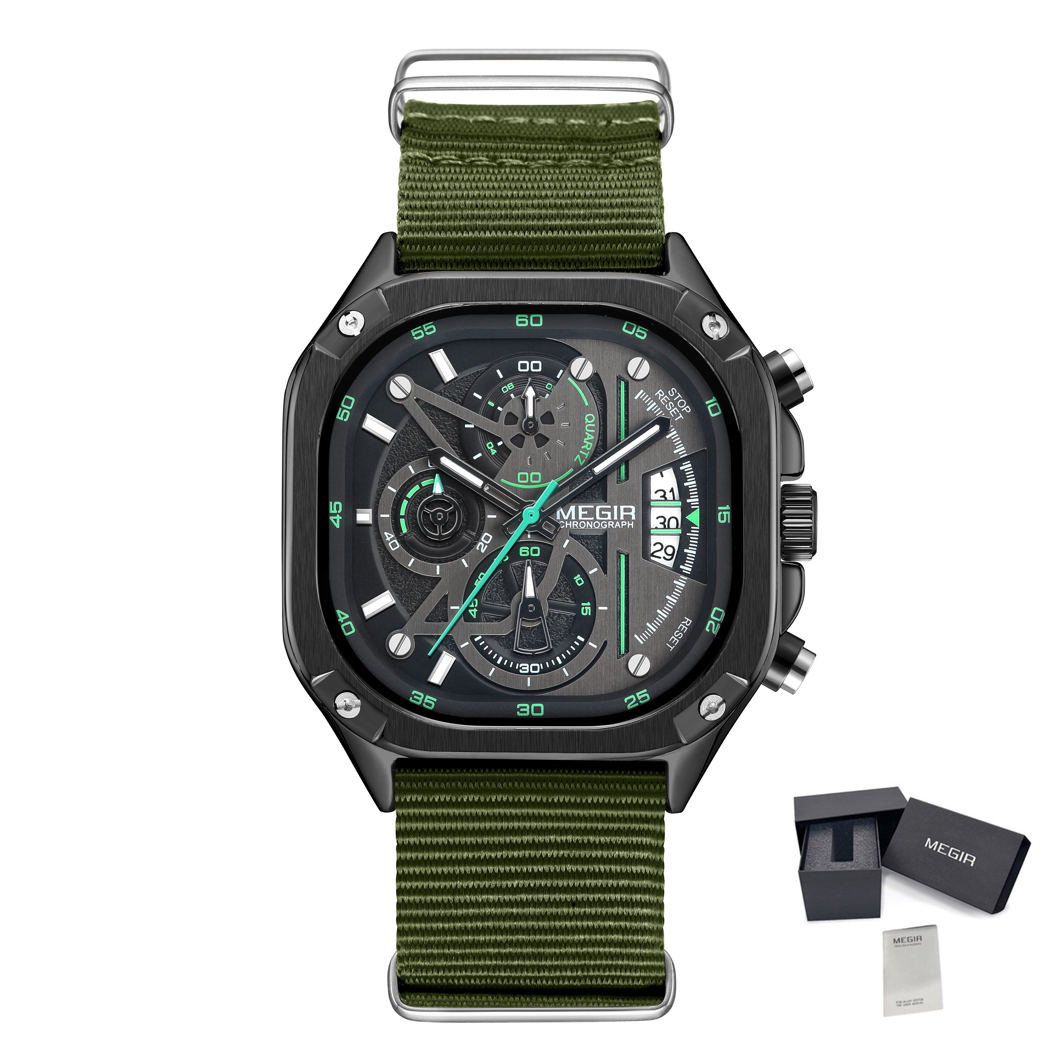 MEGIR Men’s Sports & Military Watch – Luxury Casual Waterproof Chronograph