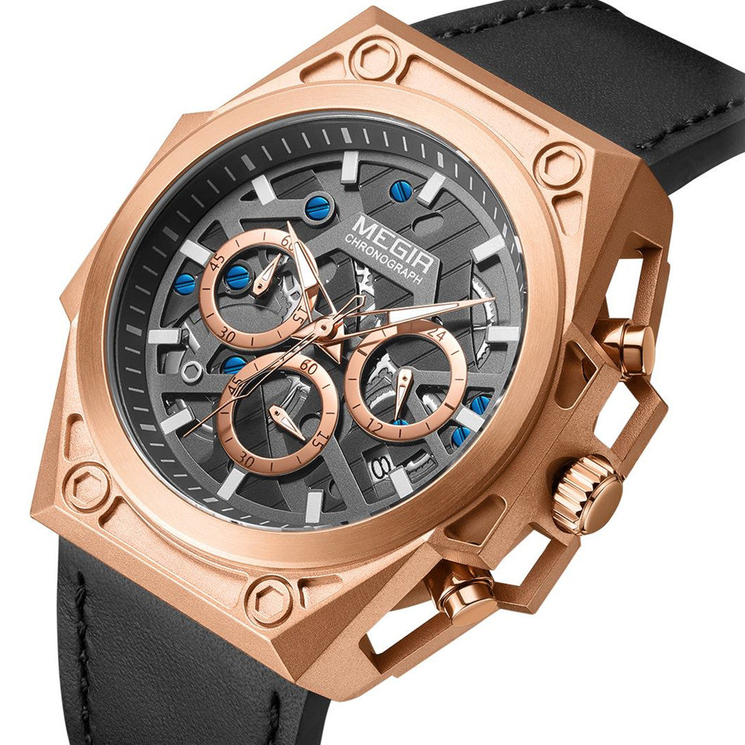 Relojes MEGIR para hombre, deportivos, de pulsera, de cuarzo, militares, cronógrafos, luminosos, con calendario, 4220