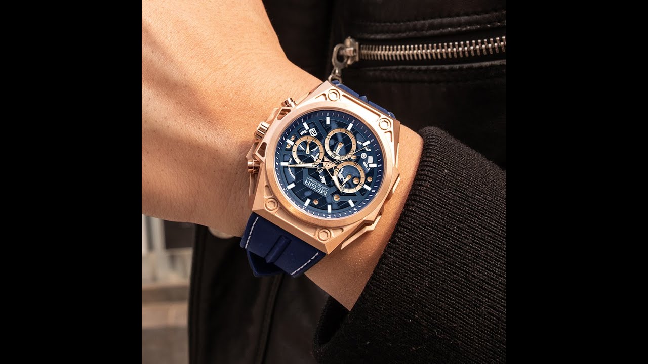 Relojes MEGIR para hombre, deportivos, de pulsera, de cuarzo, militares, cronógrafos, luminosos, con calendario, 4220