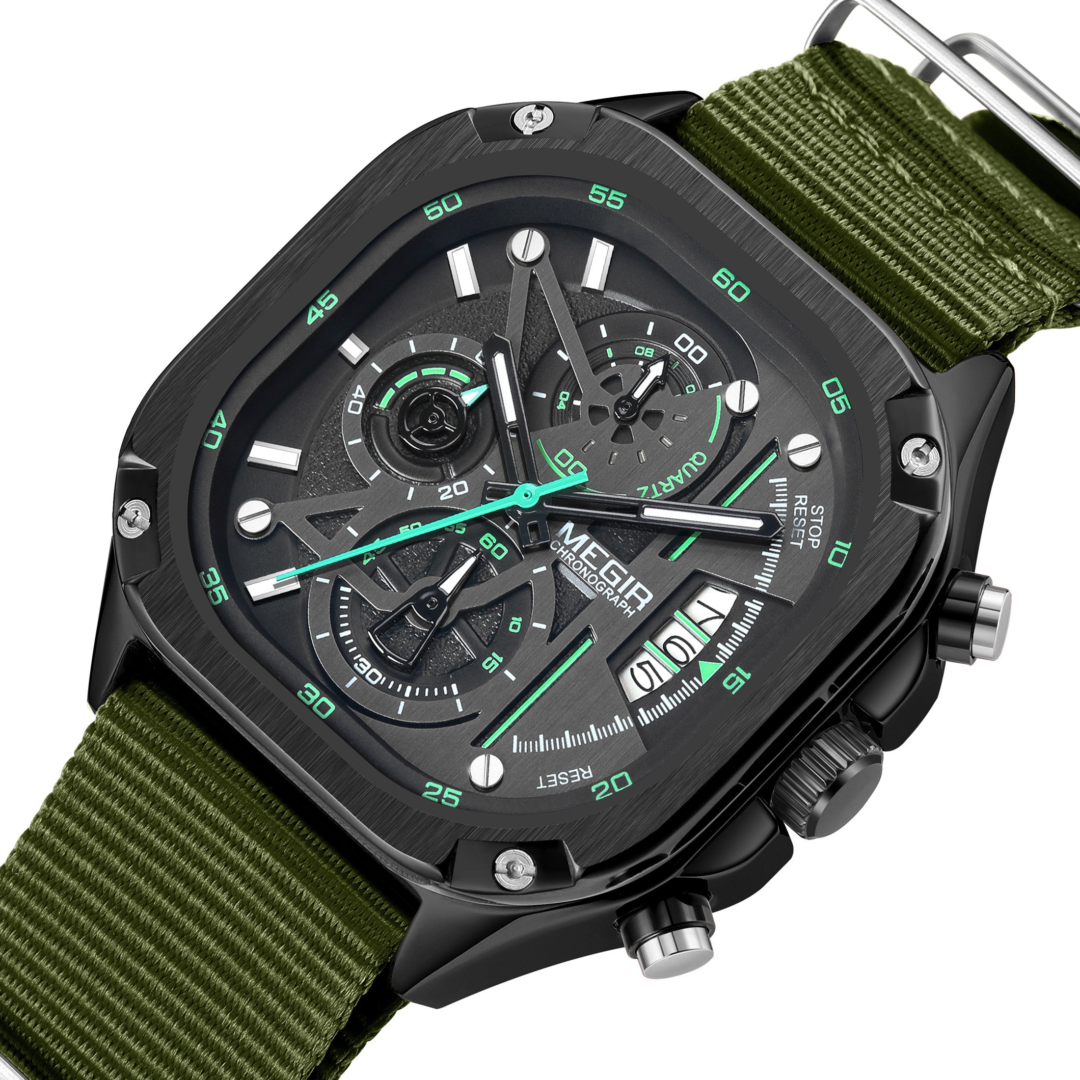 MEGIR Men’s Sports & Military Watch – Luxury Casual Waterproof Chronograph
