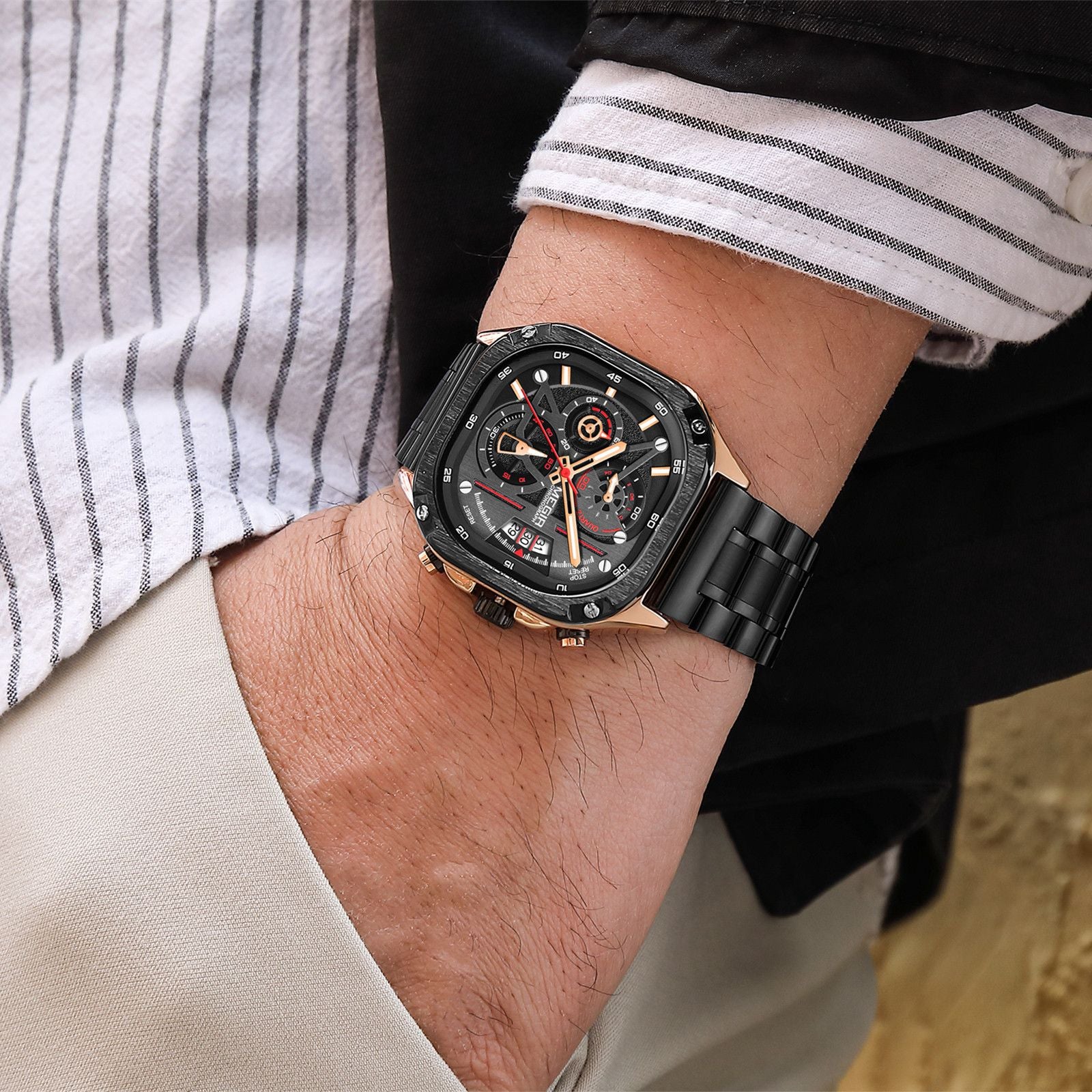 MEGIR Men’s Sports & Military Watch – Luxury Casual Waterproof Chronograph