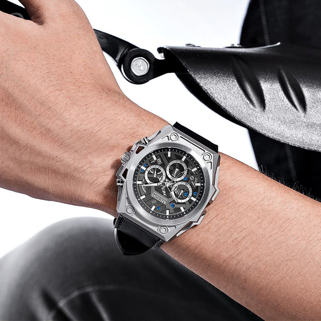 Relojes MEGIR para hombre, deportivos, de pulsera, de cuarzo, militares, cronógrafos, luminosos, con calendario, 4220