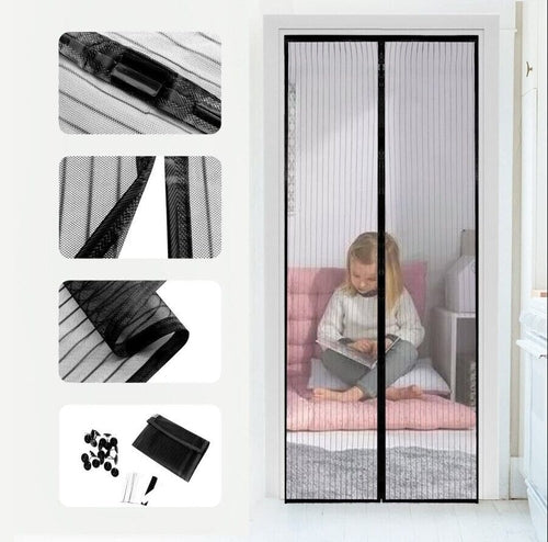 Magnetic Screen Door Mesh Curtain Durable Heavy Duty Mosquito Net Bug