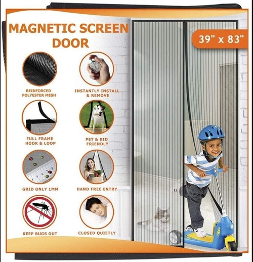 Magnetic Screen Door Mesh Curtain Durable Heavy Duty Mosquito Net Bug