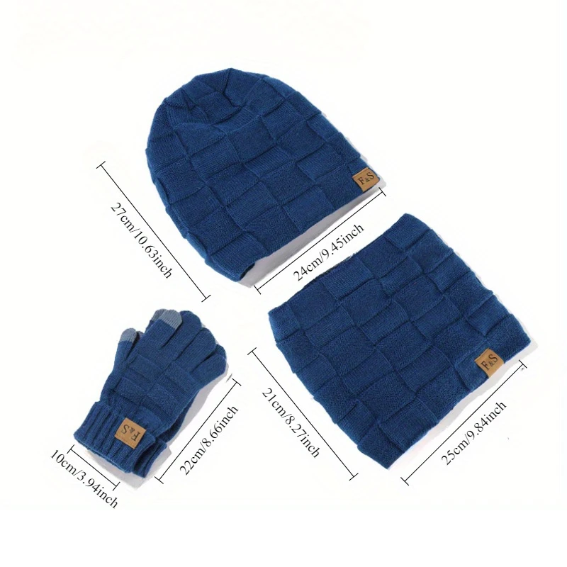 Winter Cashmere Hat Scarf Gloves Set-1